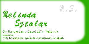 melinda sztolar business card